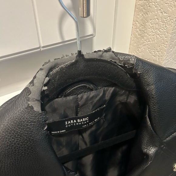Zara Black Leather Moto Jacket - Picture 4 of 4